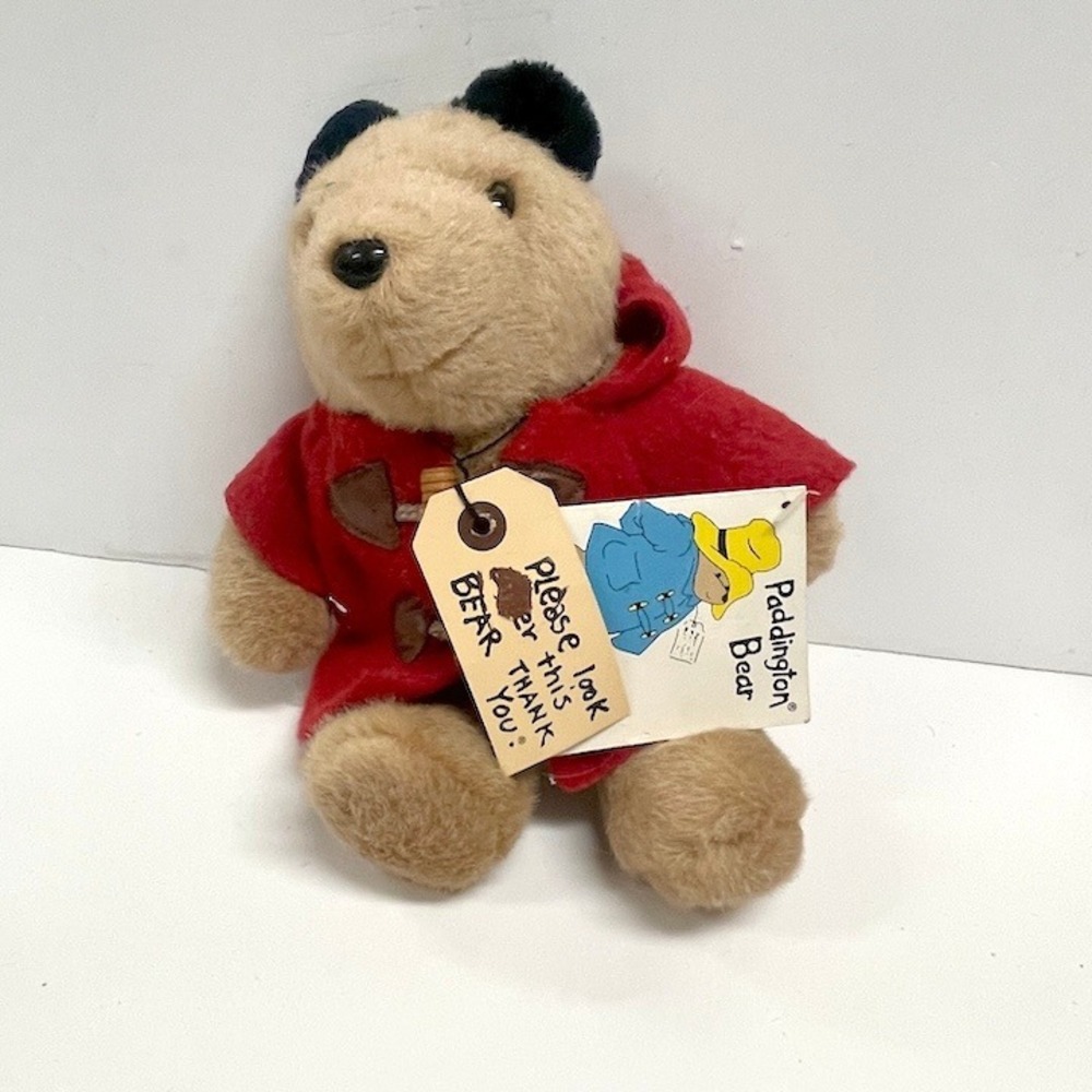 Vintage Eden Toys Paddington Bear Plush 9" Red Hooded‎ Duffle Coat w/ Tags Rare